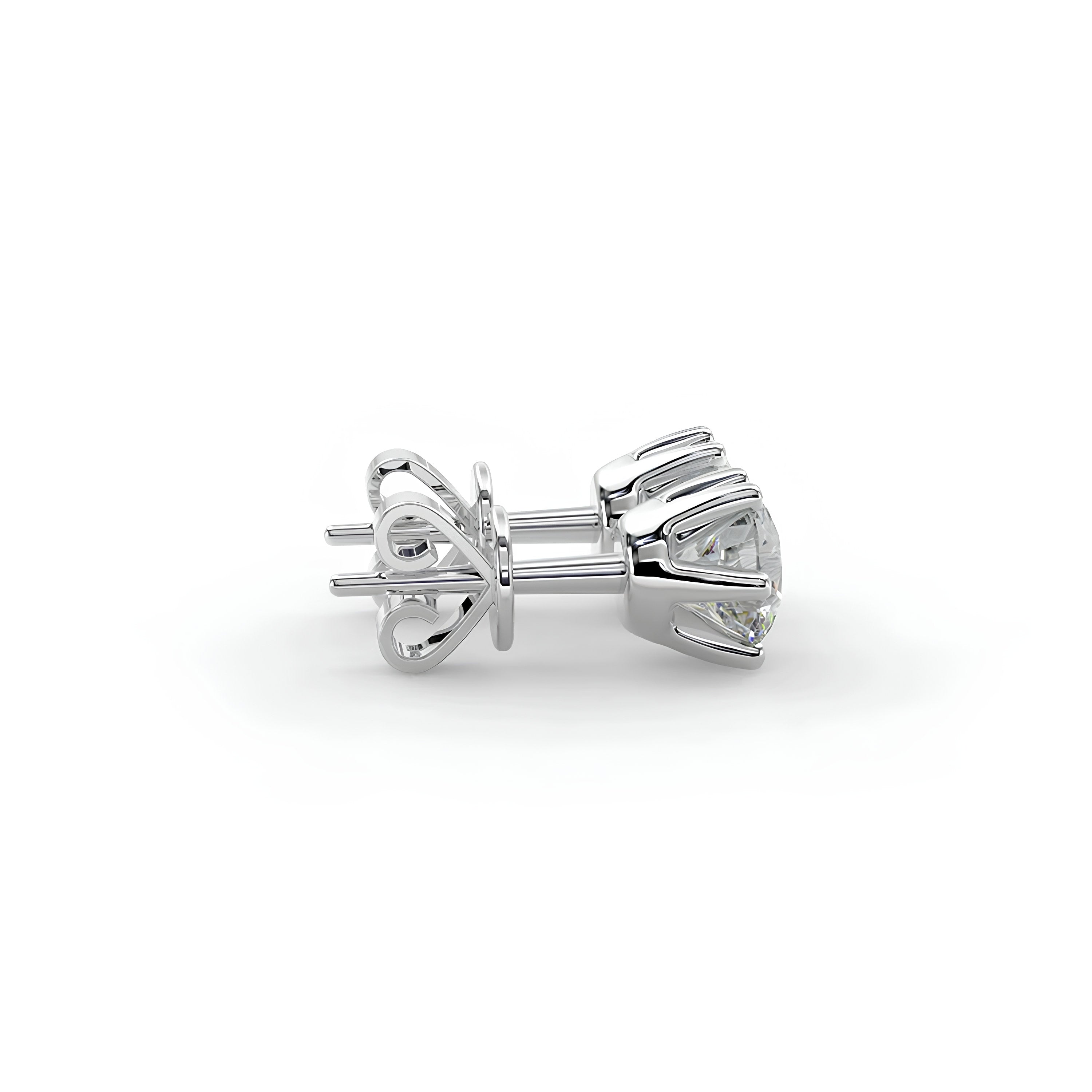 Dazzling EF VS/SI Lab-Grown Diamond Stud Earrings Sparkling 6-Prong Round Cut Design in 14K Gold